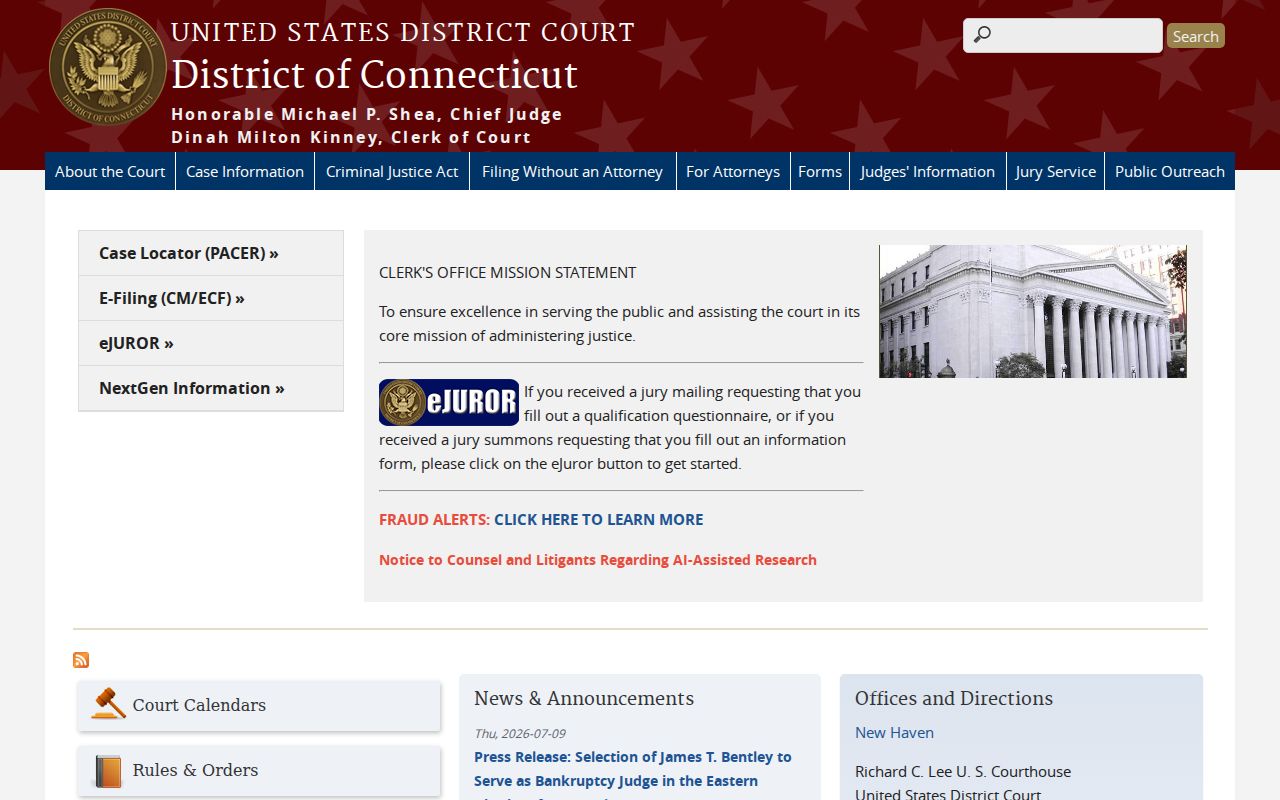 Litchfield County federal court records District of Connecticut