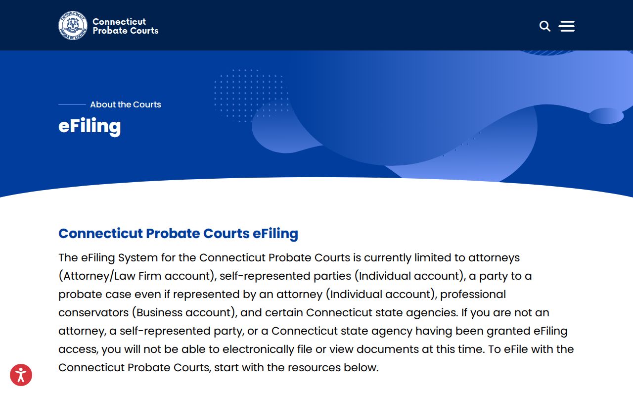 Litchfield County Probate Court eFiling overview